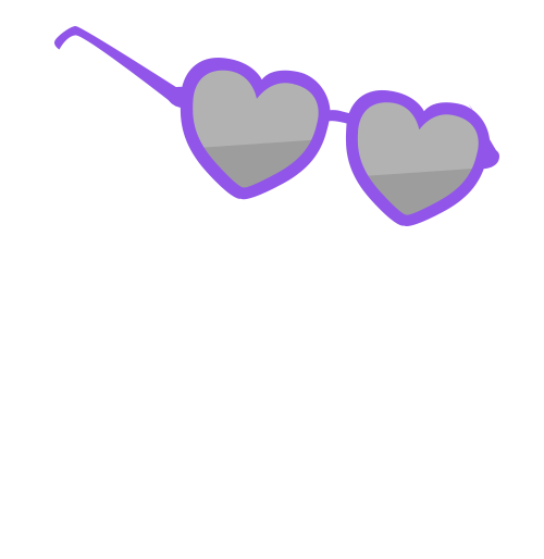 Purple heart sunglasses